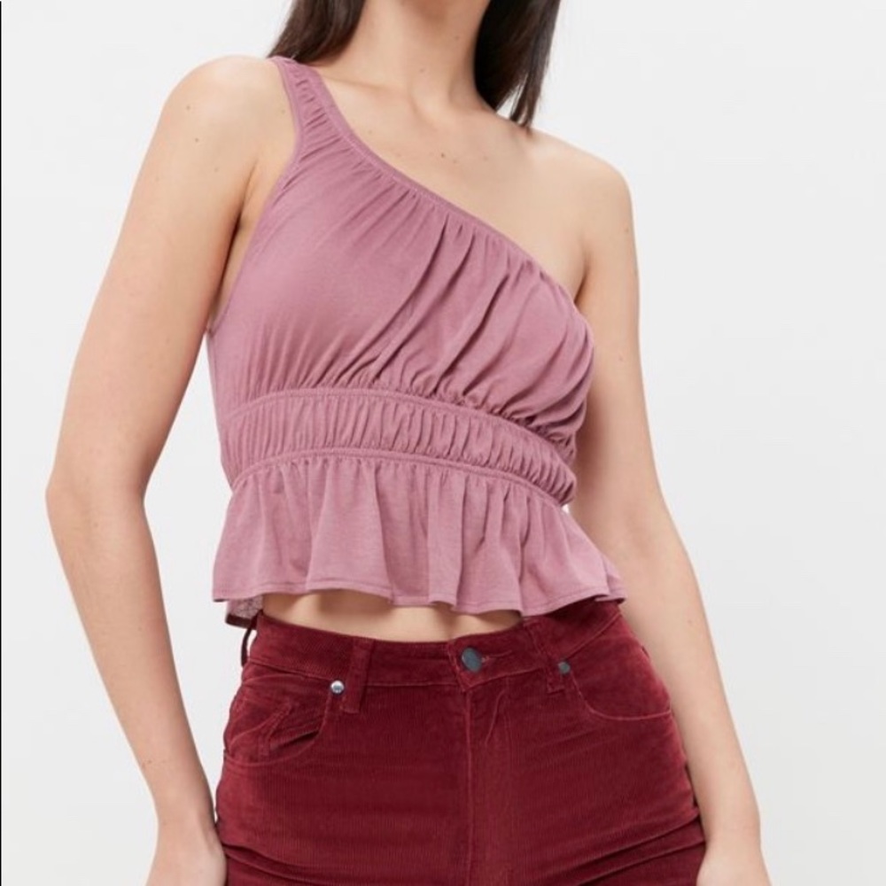 Urban Outfitters one shoulder top in mauve NWT